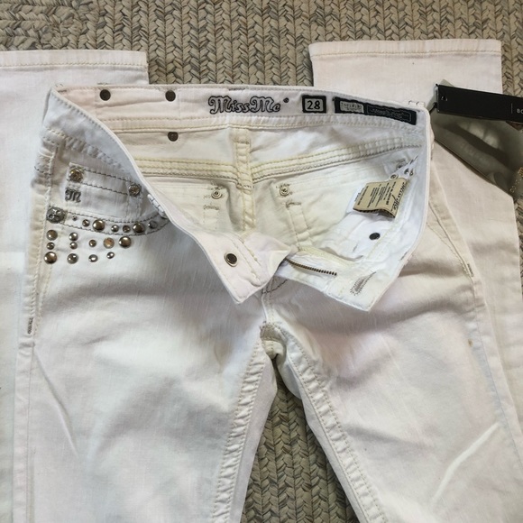 Miss Me White Stretch Bootcut Jeans - Picture 5 of 7